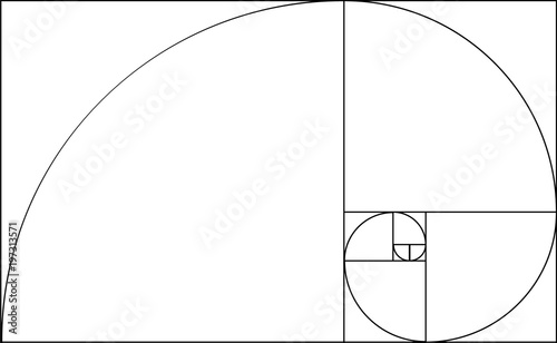 Golden ratio template. Composition spiral guideline illustration photo