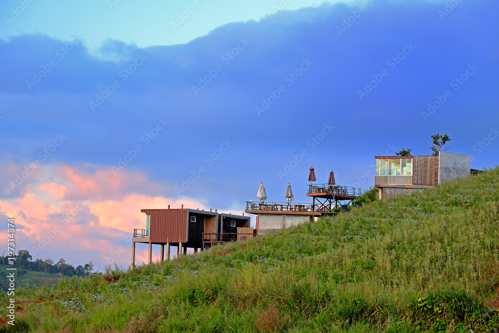 Mon Cham mountain landscape, village, resort Mae Rim in Chiang Mai, Thailand Mon Cham mountain landscape, village, resort Mae Rim in Chiang Mai, Thailand