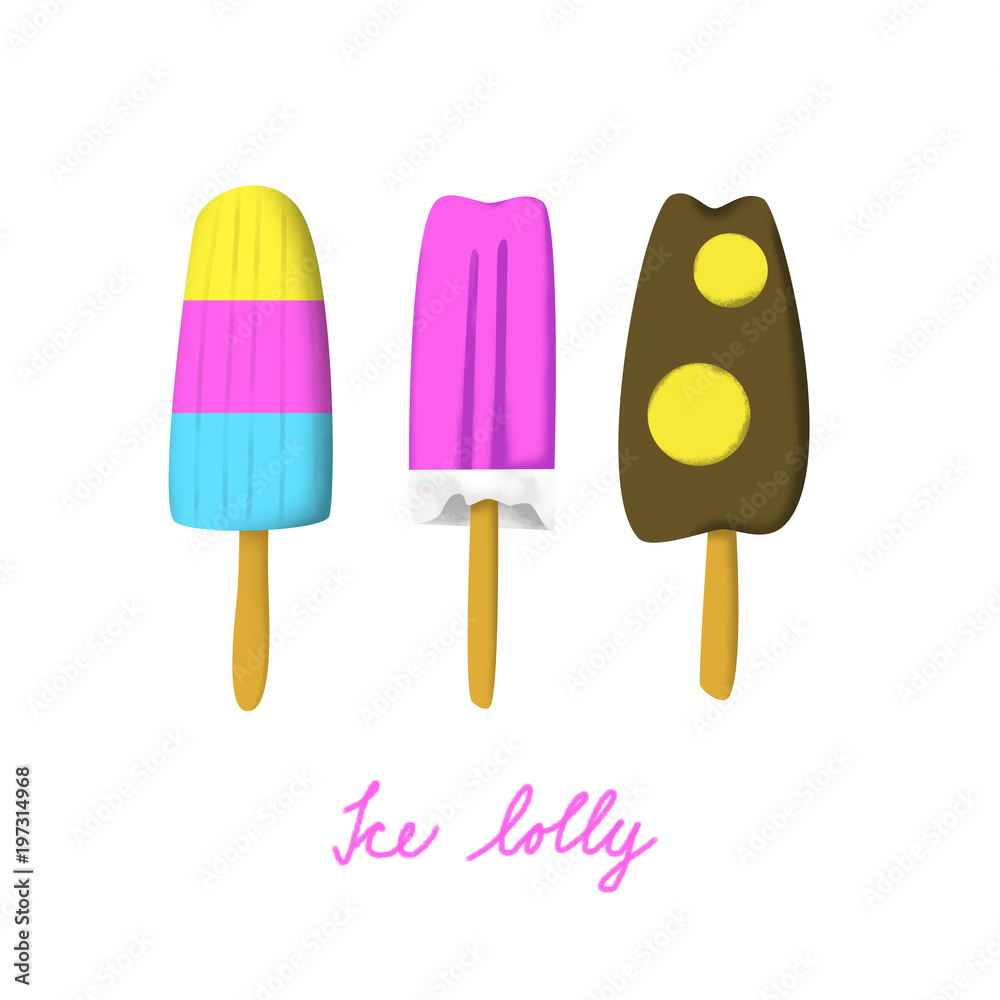 Ice lolly illustration. Summer food. Ice lolly illustration. Summer food.