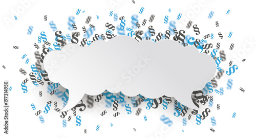 Speech Bubble Cloud Blue Gray Paragraphs Banner