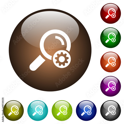 Search settings color glass buttons