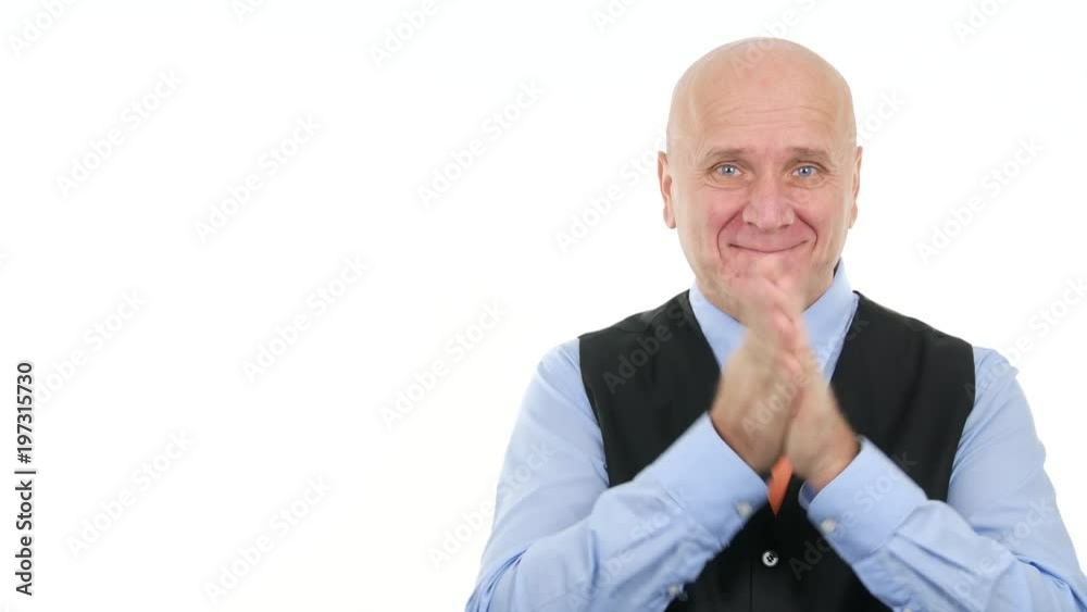 Businessman Image Smiling and Making Happy Hands Gestures Businessman Image Smiling and Making Happy Hands Gestures