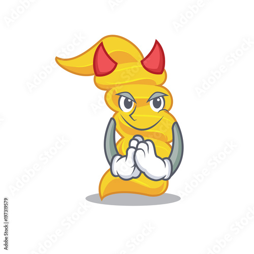 Devil fusilli pasta mascot cartoon