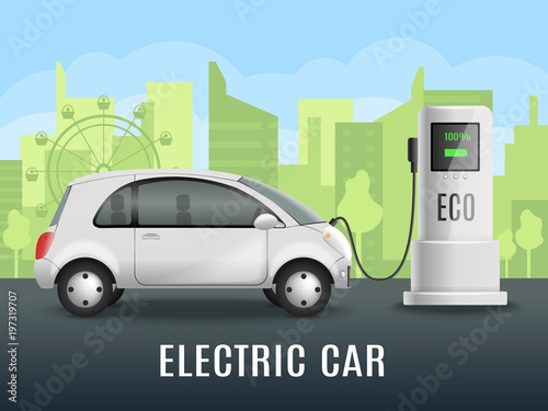 Electromobile Charging Realistic Background