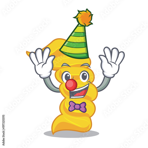Clown fusilli pasta mascot cartoon