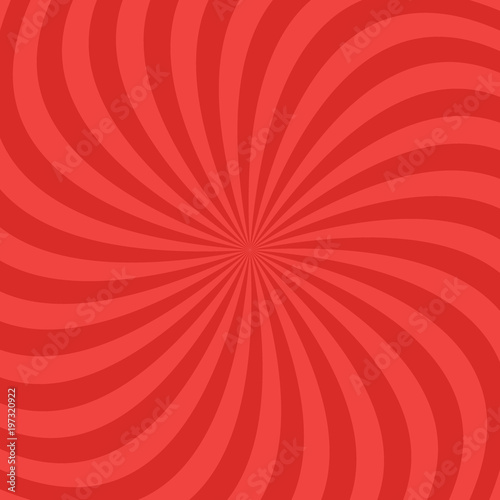 Red abstract spiral ray pattern background - vector design