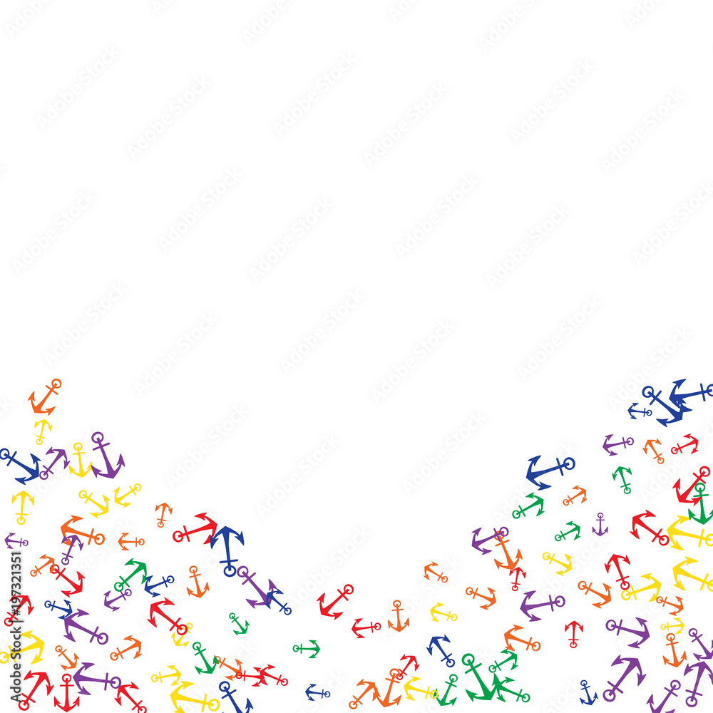 Pretty summer background with anchors. Anchor In Cartoon Free Style. Pattern Art Illustration Vector Pretty summer background with anchors. Anchor In Cartoon Free Style. Pattern Art Illustration Vector