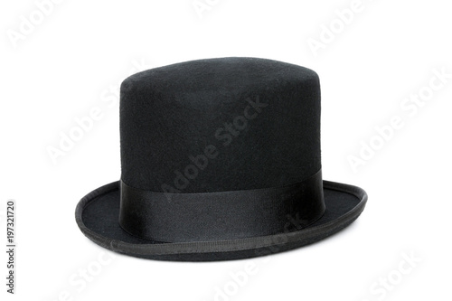 Black top hat isolated on white