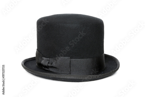 Black top hat isolated on white