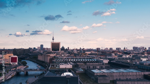 Berlin skyline panoramic view at sunset