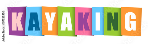 KAYAKING COLOURFUL LETTERS ICON