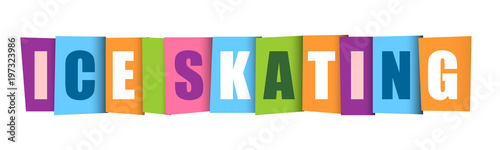 ICE SKATING COLOURFUL LETTERS ICON