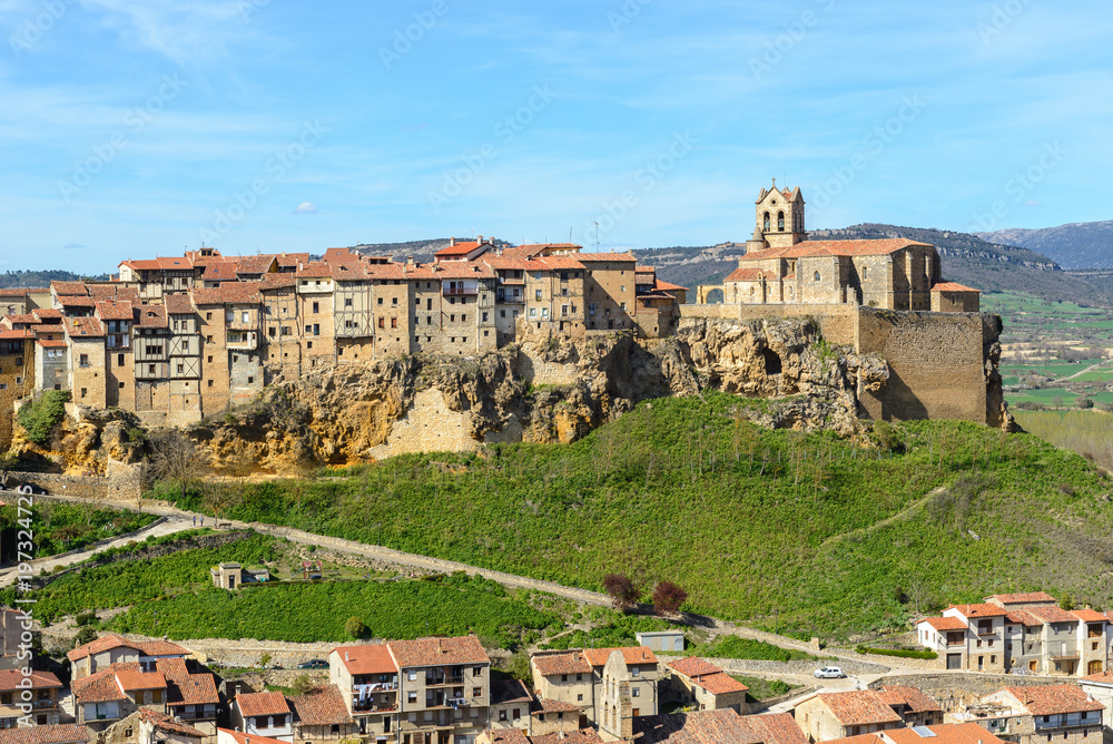 Panoramic view of Frias, medieval village in Burgos, Spain