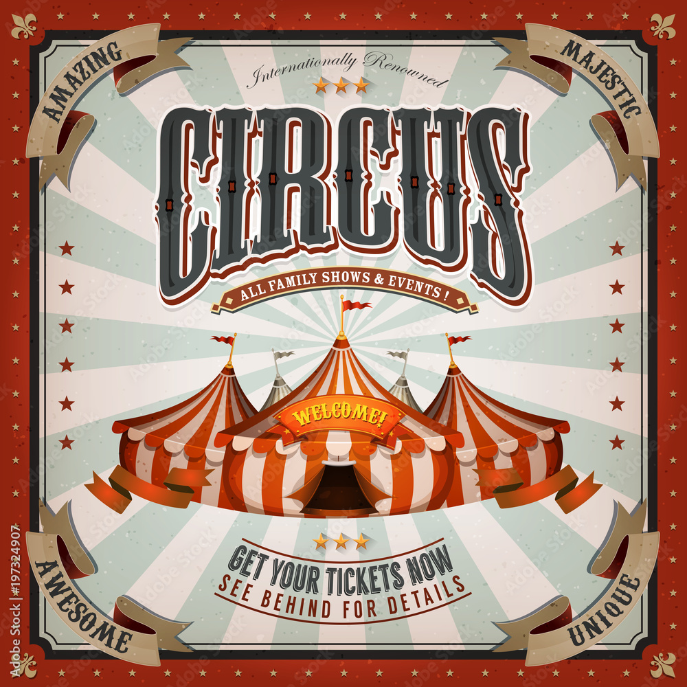 Vintage Circus Background Stock Vector | Adobe Stock