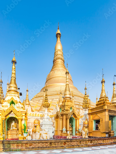 Shwedagon pagoda in Yangon. Myanmar.