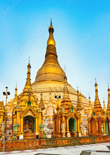 Shwedagon pagoda in Yangon. Myanmar.