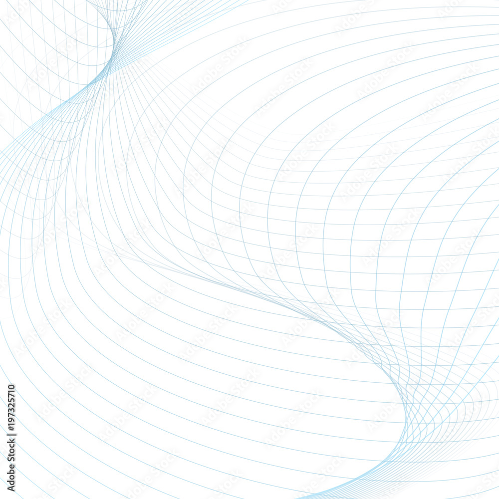 Abstract wavy background with text place. Technology modern template in light blue and gray tones. Vector waving line art concept for sci-tech design. Futuristic wave pattern. EPS10 illustration