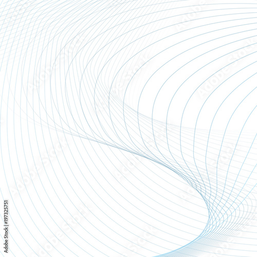 Abstract wavy background with text place. Technology modern template in light blue and gray tones. Vector waving line art concept for sci-tech design. Futuristic wave pattern. EPS10 illustration