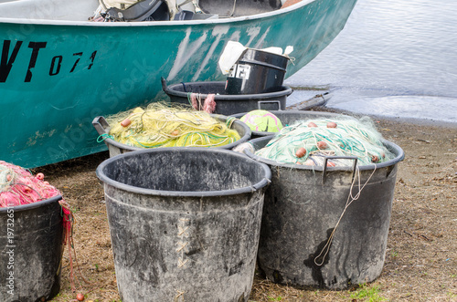boats of the fishermen of Lake Bolsena
