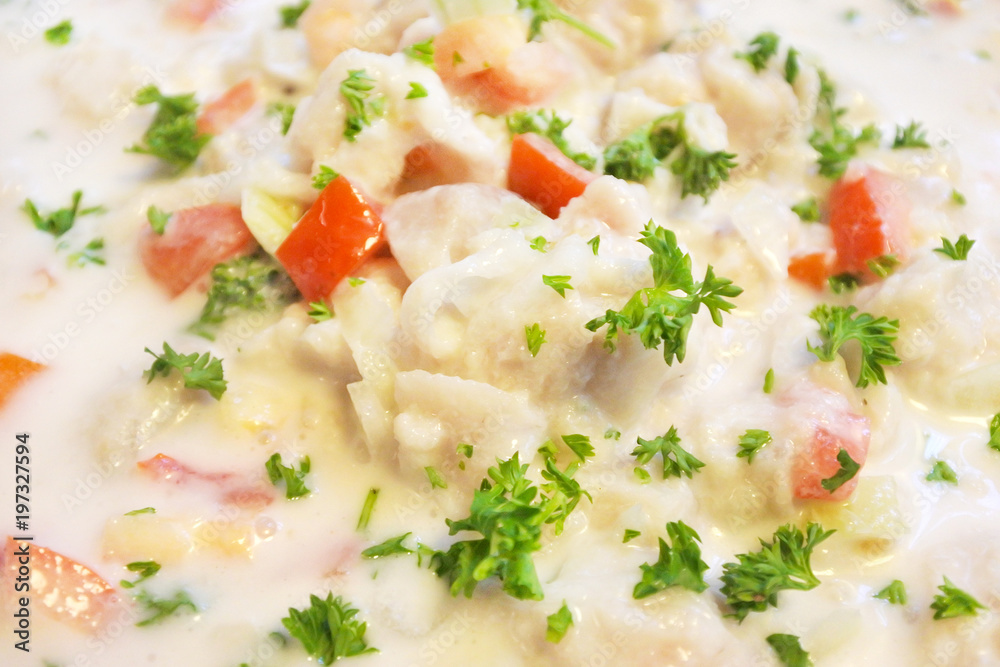 Latin American Ceviche Dish close up detail Latin American Ceviche Dish close up detail