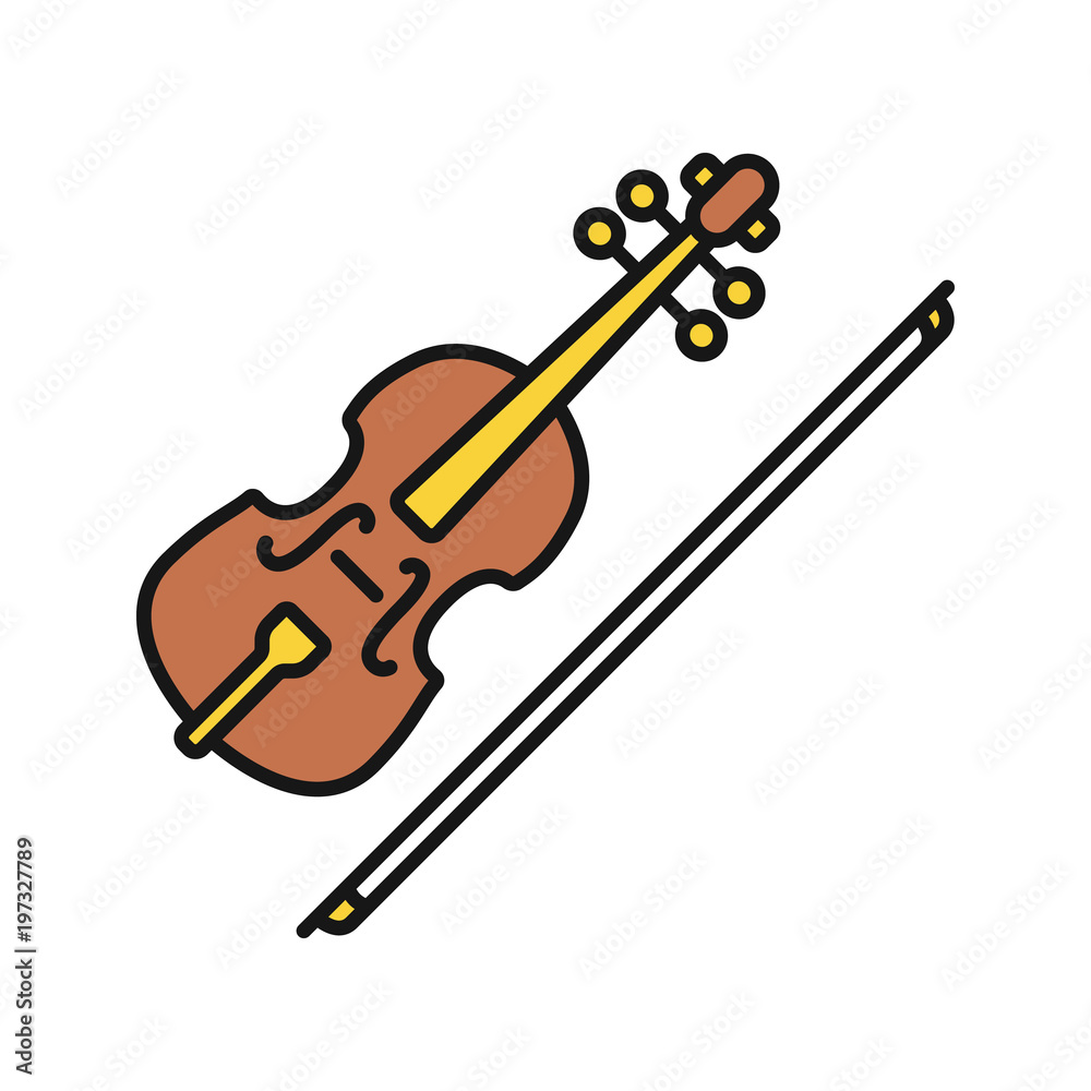 Fototapeta premium Violin color icon