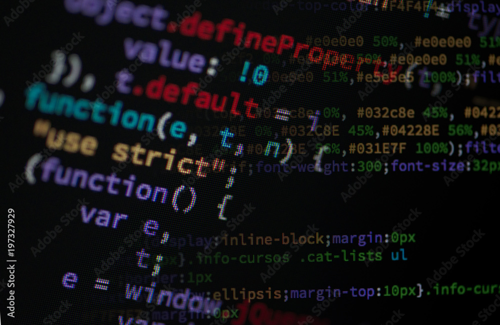 Lines of code of a software with several colors. Software concept Lines of code of a software with several colors. Software concept