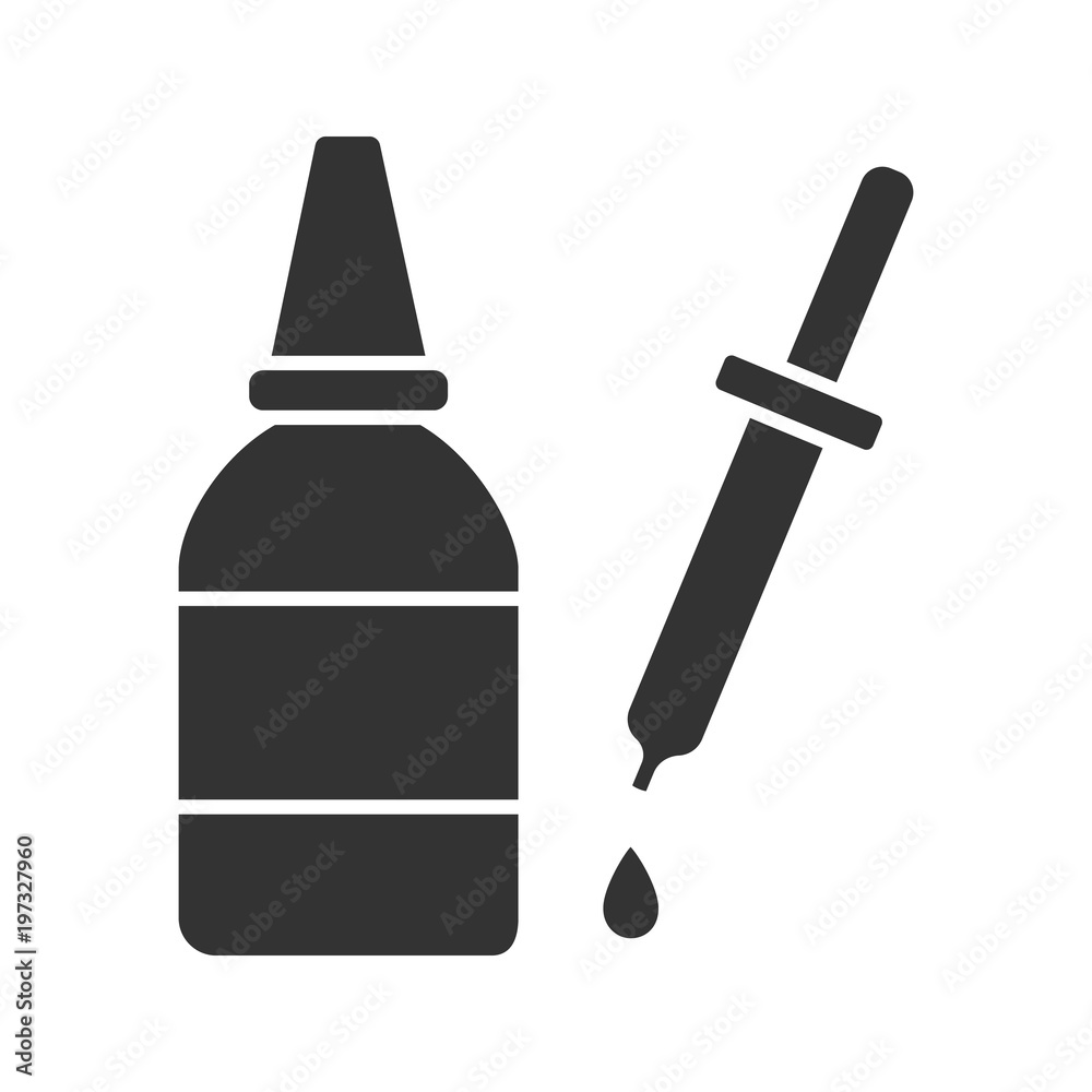 Eye drops and dropper glyph icon Eye drops and dropper glyph icon