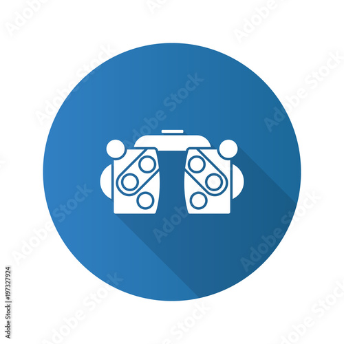 Phoropter flat design long shadow glyph icon