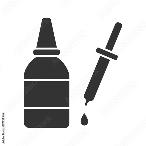Eye drops and dropper glyph icon