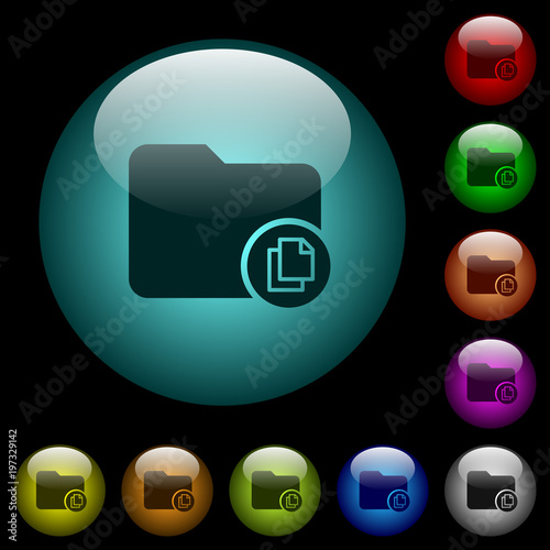Copy directory icons in color illuminated glass buttons