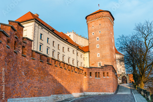 View of  Wawel Castle in Krakow, one of the most famous landmark in Poland