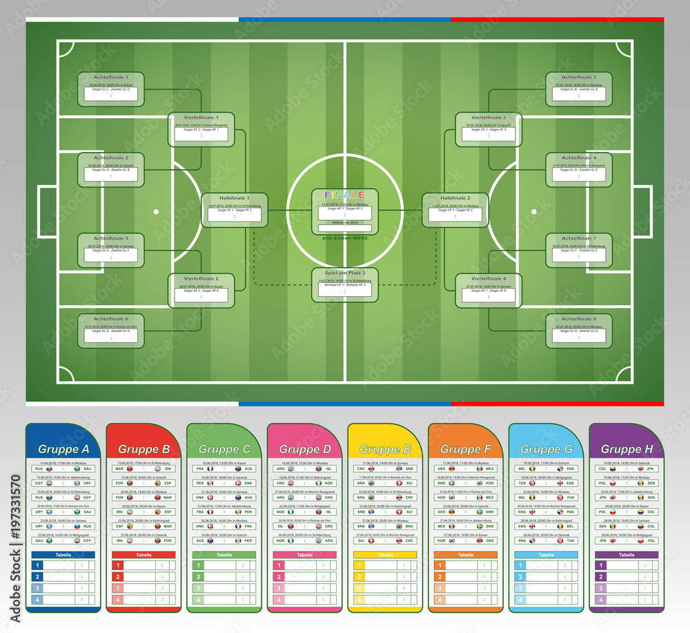 Fußball - Spielplan 2018 Stock-Vektorgrafik | Adobe Stock