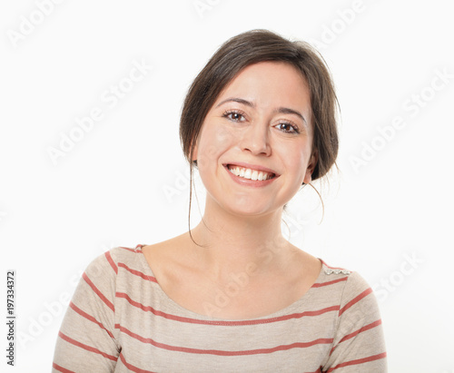 Beautiful woman smiling and posing to camera photo