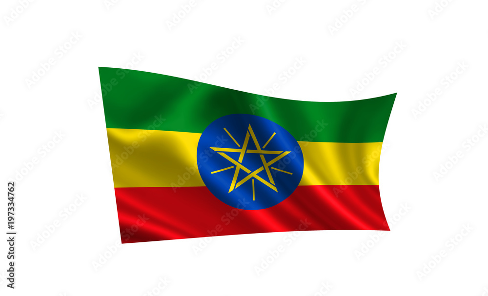 Ethiopia flag. A series of 