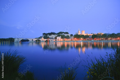 River Rhone Pont St Benezet Avignon Vaucluse Provence-Alpes Cote D Azur France