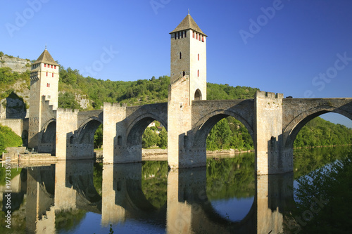 Lot River Pont Valentre Cahors Lot Midi-Pyrenees France
