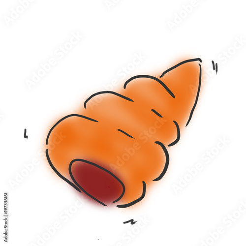 菓子パン チョココロネ 食べ物のゆるい味のある落書き風イラスト Stock イラスト Adobe Stock