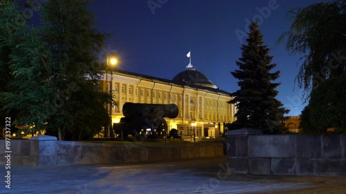 Tsar Cannon, Moscow Kremlin, Russia -- is a large, 5.94 metres (19.5 ft) long cannon on display on the grounds of the Moscow Kremlin