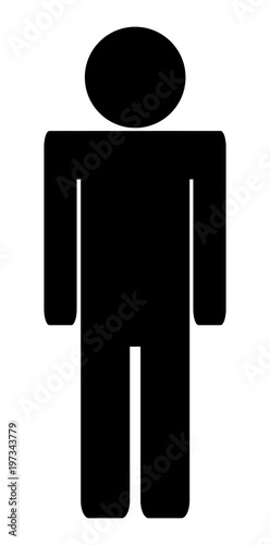 Vector man simple toilet icon isolated on white background