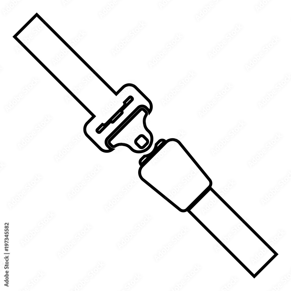 Seat belt icon black color illustration flat style simple image Seat belt icon black color illustration flat style simple image