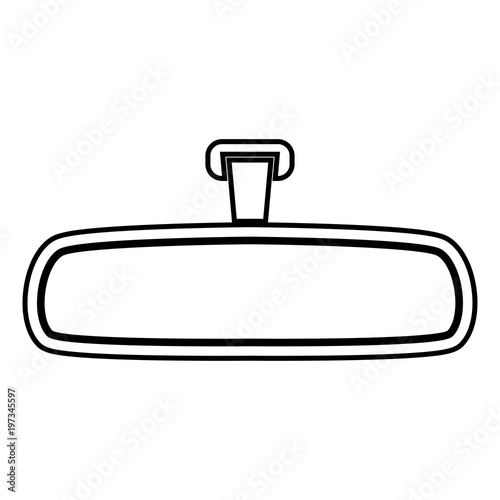 Rear view mirror icon black color illustration flat style simple image