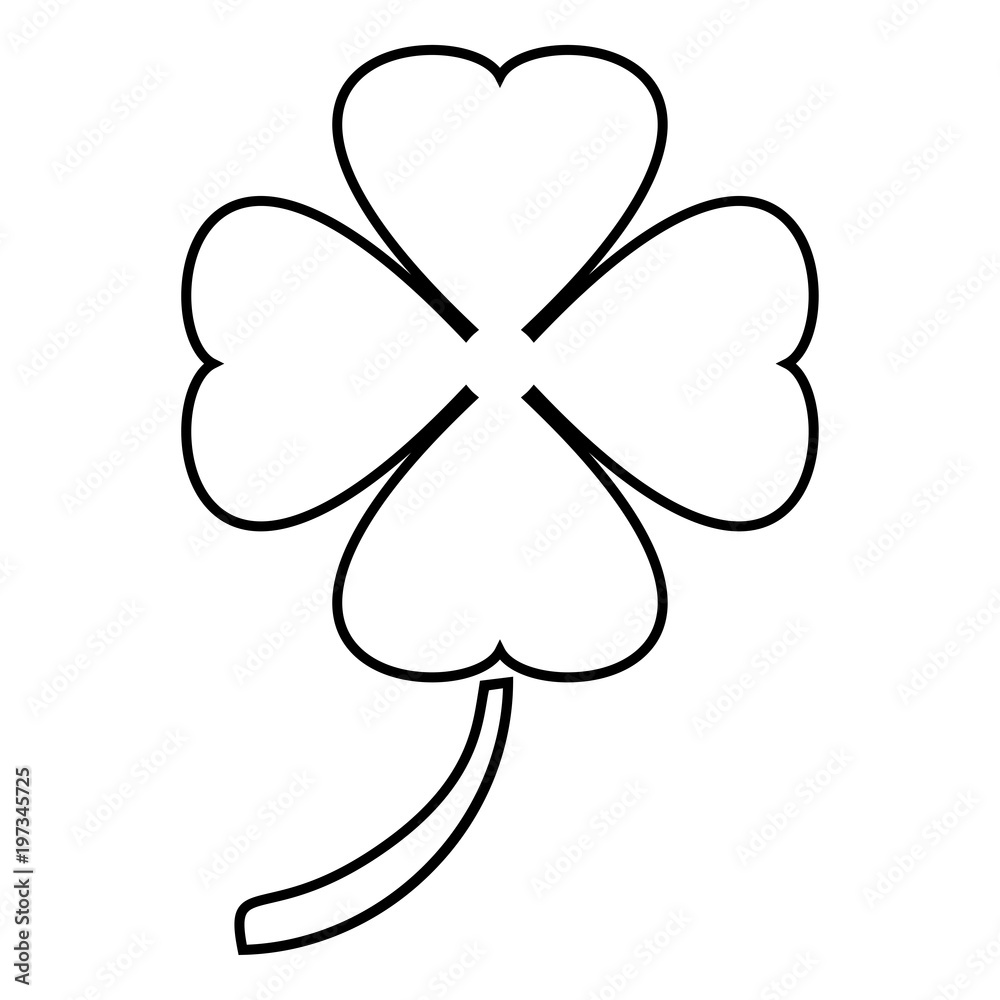Clover icon black color illustration flat style simple image Clover icon black color illustration flat style simple image
