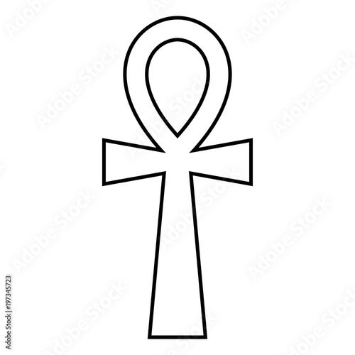 Coptic cross Ankh icon black color illustration flat style simple image