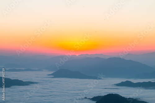 mist morning winter in mountain