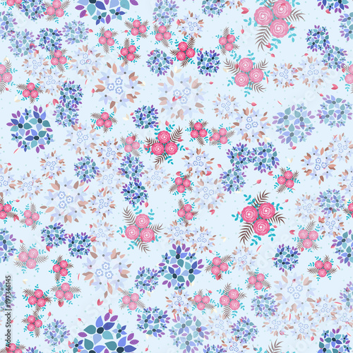 Seamless spring floral pattern. Vector background for invitation, greeting card, wallpaper and textile