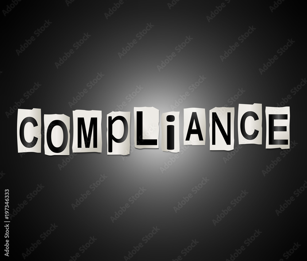 Compliance word concept. Compliance word concept.
