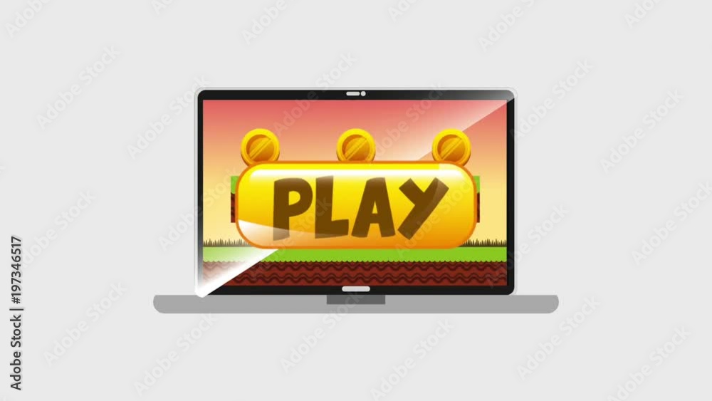 laptop level coins video game online animation hd laptop level coins video game online animation hd