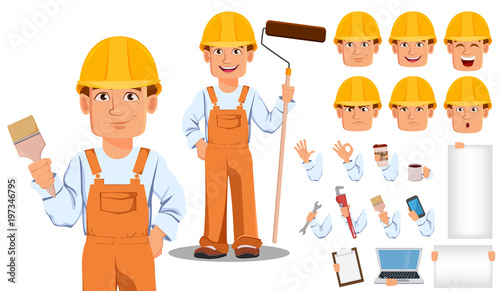 Handsome builder in uniform