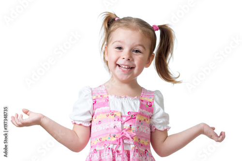 Surprised funny child girl ...