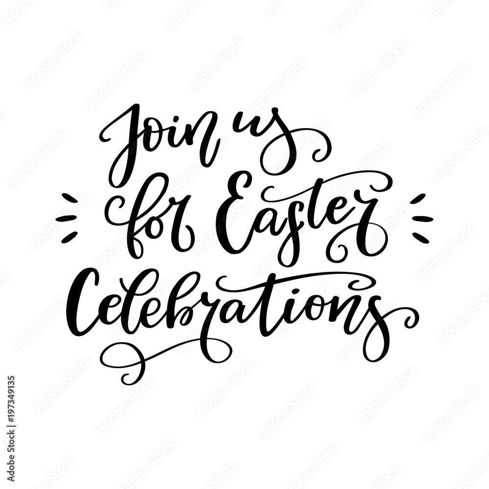 Brush lettering composition of Join us for Easter Celebrations